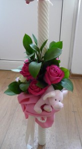 Lumanare trandafiri roz si elefant